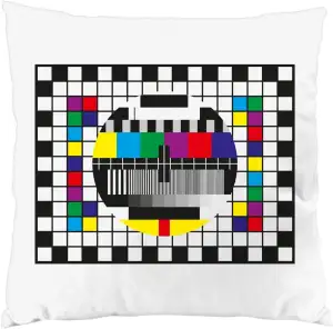 style3 Testbild Kissen mit Füllung Baumwollbezug Sheldon Monitor Retro Fernseher