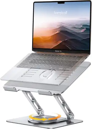 Lamicall Laptop Ständer, Verstellbarer Laptopständer - [360° Drehbar] Faltbarer 