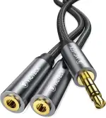 Audio Splitter 3,5mm Aux Splitter Verlängerung Kabel für Zwei Kopfhörer, Klinke Kabel Klinkenstec...