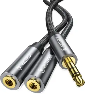Audio Splitter 3,5mm Aux Splitter Verlängerung Kabel für Zwei Kopfhörer, Klinke 