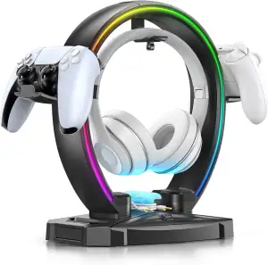 KDD Led Kopfhörer Ständer mit 9 Lichtmodi – Gaming Headset Halterung Schreibtisc