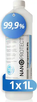 Nanoprotect Isopropanol 99,9% | 1 Liter Reiniger | Hochprozentiger Isopropylalkohol | IPA Reinigungsalkohol für Haushalt und Elektronik | Made in Germany