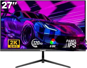 Gawfolk Gaming Monitor 27 Zoll QHD, 2K IPS PC Bildschirm 120Hz, 2560×1440P, Free