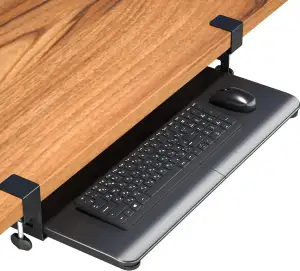 BONTEC Tastaturablage, Unter dem Schreibtisch Ausziehbar mit C Klemme Groß Forma