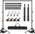 Fotohintergrund Ständer Set 3x2m – Verstellbares Hintergrundsystem für Fotografie, Foto Hintergrund, Backdrop Stand, Hochzeit & Party Deko mit Tragetasche
