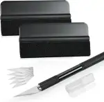 Ehdis Vinylfolie-Installations-Applikator-Kits: Mini Soft Wrapping Tint Rakel Set, Folierungs-Werkzeug-Set mit Präzisionsmesser und Folienrakel (Schwarz)