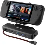 WAVLINK Steam Deck Dock, 6-IN-1 Docking Station für Steam Deck/ROG Ally mit 4K@144Hz HDMI 2.1, 100W PD IN, 3X 10G USB 3.2, Gigabit RJ45