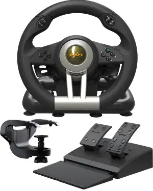 PXN V3 Pro Gaming Lenkrad mit Pedalen - 180°, Vibrationsfeedback, Integrierter S
