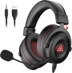 EKSA Gaming Headset, 7.1 Surround Sound PC Headset mit Noise Cancelling Mikrofon