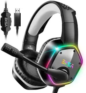 EKSA E1000 USB PC Gaming Headset mit Mikrofon, Gamer Headset mit Bass Surround S
