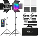 GVM RGB Videoleuchte mit Stativ, 800D LED Fotografie Licht Studiolicht 3200K–5600K Videolicht LED Dauerlicht für Video YouTube Konferenzlicht Streaming Fotolicht,18 Lichteffekt, CRI97+ APP-Steuerung