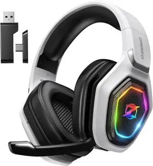 Ozeino OW810 Gaming Headset 40h Akku & Spielen beim Laden, 2.4GHz+BT(≤30ms), 7.1