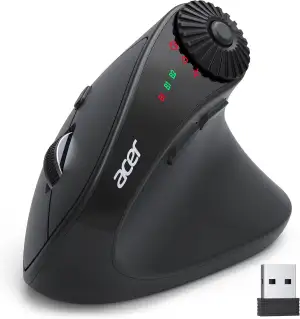 acer Bluetooth Maus Kabellos (BT 5.2+2.4G), Ergonomische Maus 4000 DPI mit Seitlichem Scrollrad, Funkmaus für 3 Gerät, 8-Tasten Wireless Mouse geeignet für Rechtshänder