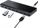 TP-Link UH700 USB 3.0 Hub mit Stromversorgung, 7-Port USB Verteiler & Splitter, idealer USB Adapter mehrfach für Windows, Mac, Chrome & Linux OS, mit Netzteil & EIN/Aus-Schalter