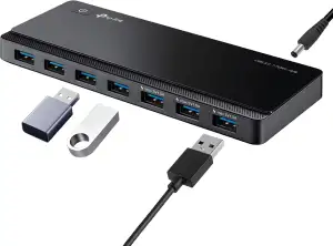 TP-Link UH700 USB 3.0 Hub mit Stromversorgung, 7-Port USB Verteiler & Splitter, 