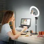 Ringlicht mit Stativ Handy Laptop Videokonferenz Licht,Evershop 10.5” Ring Light Ringleuchte LED ...
