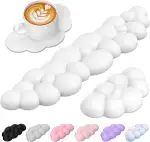 TECKNET Wolke Handballenauflage Tastatur, Ergonomisches & Entspannendes Handgelenk: Memory-Schaum mit PU-Leder Gegen Müdigkeit, 3-In-1 Handauflage Set Für Büro, PC, Gaming, Computer - Weiß