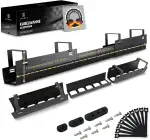 Kabelwanne für Schreibtische - Kabelkanal ausziehbar 84 bis 122 cm - Effizientes Kabelmanagement - Komplett Set mit Gratis Zubehör - Einfache Montage - Schwarz