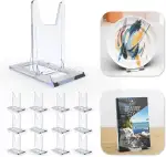 Acryl Ständer Kunststoff Tellerständer, 12 Stücke Verstellbare Buchständer Schallplattenständer Dekotellerhalter Aufsteller für Retro Handheld Spielkonsole Bilder CD Ständer