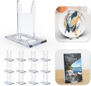 Acryl Ständer Kunststoff Tellerständer, 12 Stücke Verstellbare Buchständer Schal