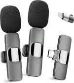 YRF Mikrofon für iPhone Android Handy, Kabelloses Lavalier Mikrofon, Plug&Play mini mikrofon 2,4GHz, USB-C&Lightning, Clip Mikrofon für Videoaufnahmen, TikTok, Vlogging, Interviews&Online-Unterricht