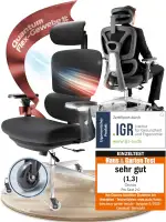 CLOUVOU ProSeat Bürostuhl Ergonomisch [TESTSIEGER] Schreibtischstuhl 100% individuell einstellbar | Büro Stuhl & Gaming Stuhl | Computerstuhl Home Office Chair Ergonomic | Drehstuhl 150 kg