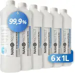 Nanoprotect Isopropanol 99,9% | 6 x 1 Liter Reiniger | Hochprozentiger Isopropylalkohol | IPA Reinigungsalkohol für Haushalt und Elektronik | Made in Germany