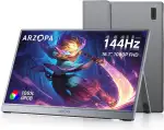 ARZOPA 16,1 Zoll 144Hz Tragbarer Monitor mit Aufbewahrungstasche, 106% sRGB FHD 1080P 144Hz Gaming Monitor, Ultraflach - Augenschutz, Externe Zweitbildschirme für Laptop/PC/Mac/PS5/Xbox - Z1FC Grau
