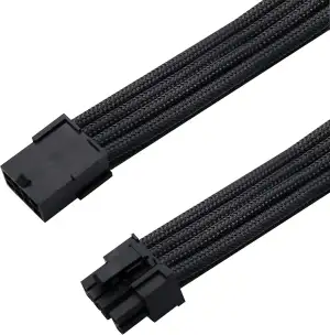 EZDIY-FAB Kabelverlängerung für Netzteil - PCIE 6 + 2 Pin - Schwarz