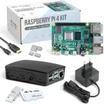 db-tronic Raspberry Pi 4 1GB Starter Set | 64GB Black Edition | Netzteil 15W | Gehäuse schwarz | Kühlkörper Set | 4K Micro HDMI Kabel | Ideal für Smart Home, Retro Gaming & Home Assistant
