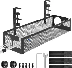 RERLYING Kabel-Management-Tablett unter dem Schreibtisch, ohne Bohren, keine Bes