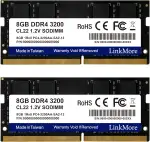 LinkMore 16GB Kit (2x 8GB) DDR4 3200MH SoDIMM (PC4-25600) CL19 1,2V Laptop Arbeitsspeicher