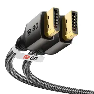 Stouchi DisplayPort Kabel 2.1 2M | VESA Zertifiziert | 80 Gbit/s [16K@60Hz | 8K@