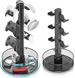 Drehbarer Controller Halter mit Aufbewahrungskorb für Tisch, Headset Halterung & Controller Ständ...