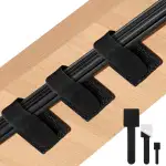 shinfly 80 Stück Kabelmanagement Schreibtisch Set – Klettband Kabelbinder, Selbstklebende Kabelhalter & Wiederverwendbare Kabelbefestigungen, Kabelorganisation für PC, TV, LED-Bänder, Schwarz