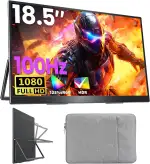 Tragbarer Monitor 18,5 Zoll FHD 100Hz Externer Bildschirm 125% sRGB IPS HDR Laptop Monitor mit Kickstand & Lautsprechern, USB-C HDMI Gaming Monitor für MacBook PC Surface PS5 Xbox, VESA Kompatibel