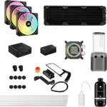 CORSAIR Hydro X Series iCUE LINK XH405i Individuelles Kühlungs-Kit – Hardline-Wasserkühlkreislauf – XC7 ELITE CPU-Wasserkühler – XD5 ELITE D5-Pumpe – 3x QX120 RGB-Lüfter – Stahlgrau