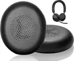Link Dream Ersatz Ohrpolster für Jabra Evolve2 65 (65MS 65UC USB)/Evolve2 40 (40UC 40MS USB)/Elite 45h, Kopfhörern Ohrpolster Ersatzpolster mit weicherem Protein-Leder, Schwarz