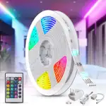 B.K.Licht - LED Strip 5m mit Fernbedienung, buntes RGB Licht, dimmbar, Farbwechsel, LED Streifen,...