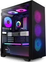 KEDIERS PC-Gehäuse, vorinstalliert 6*PWM ARGB-Gehäuselüfter, ATX Mid Tower, Gaming-Gehäuse mit Öf...