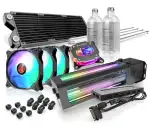 Raijintek Scylla Pro CA360 Wasserkühlungs-Set, Water Cooling Kit, All-in-one Liquid CPU Cooler Kit, Lüftern und Pumpe mit AGB, Fernsteuerung