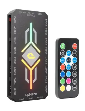 upHere ARGB-Controller für PC,5V 3-Pin PWM Temperaturregelung,Drahtloser Fernbed