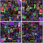 200er Neon Sticker Set, Graffiti-Aufkleber Edition, Wasserfest Vinyl – Für Laptop, Skateboard, Trinkflasche, MacBook, Fahrrad, Koffer und mehr(keine Wiederholungsmuster)